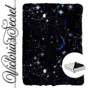 Victoria's Secret 2021 Holiday Sherpa Moon & Starry Night Blanket 50x60